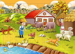 60Pcs Cartoon Wooden Puzzle Toy