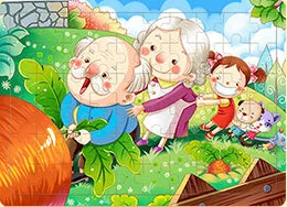 60Pcs Cartoon Wooden Puzzle Toy