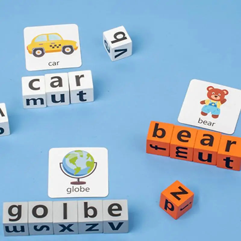 Wood Spelling Blocks Alphabet Toys