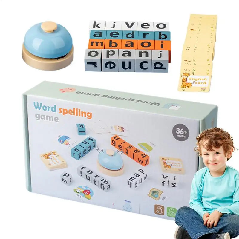 Wood Spelling Blocks Alphabet Toys