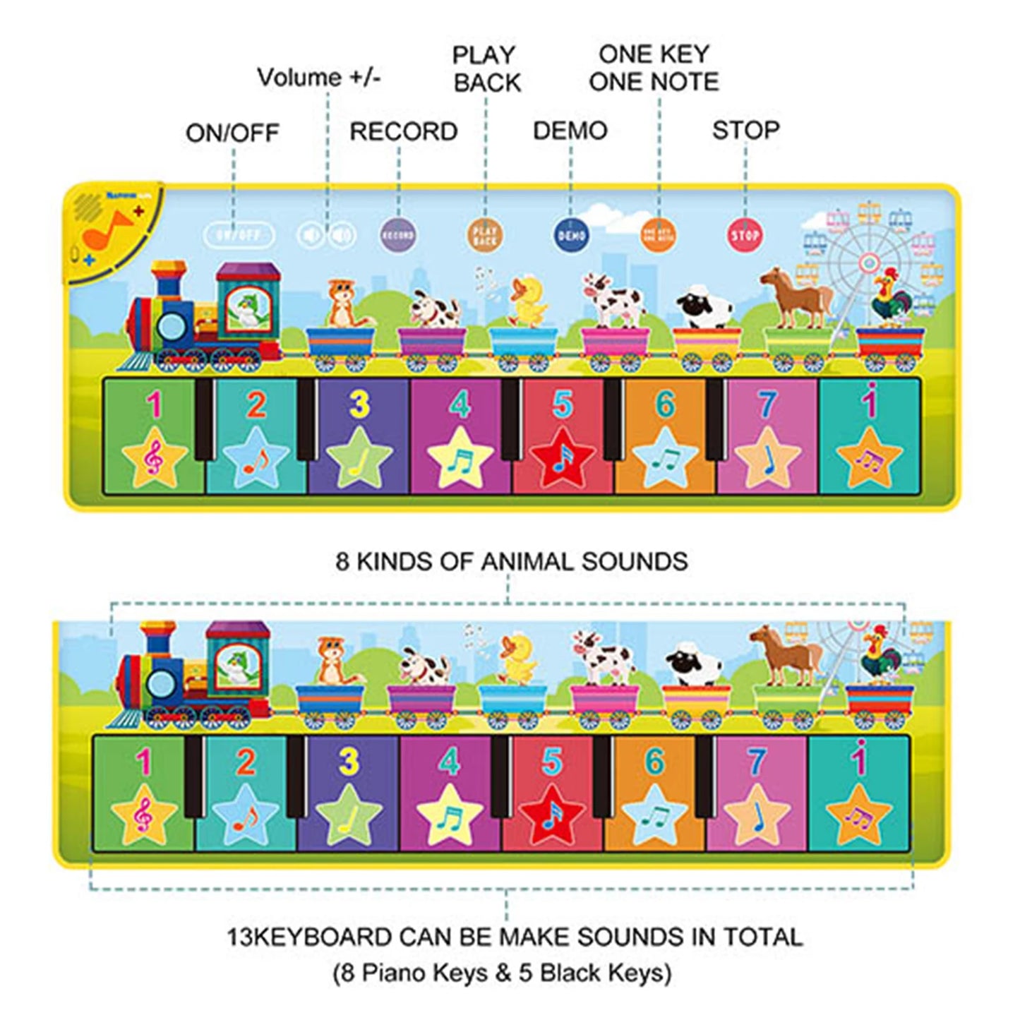 Kid Animal Music Piano Mat Toy