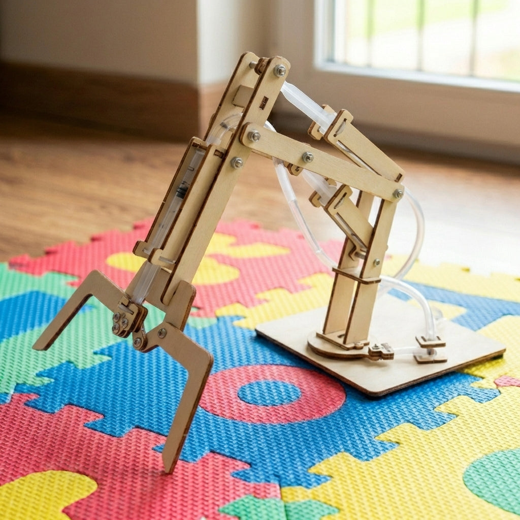 Hydraulic Mechanical Arm DIY Model – Educational Building Toy for Kids