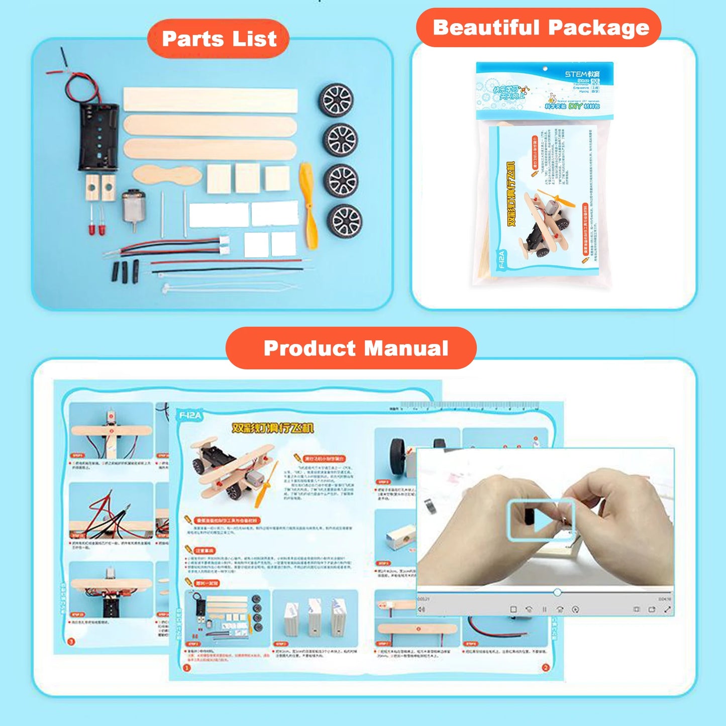 DIY Kit Plane Car Science Experiment Toys