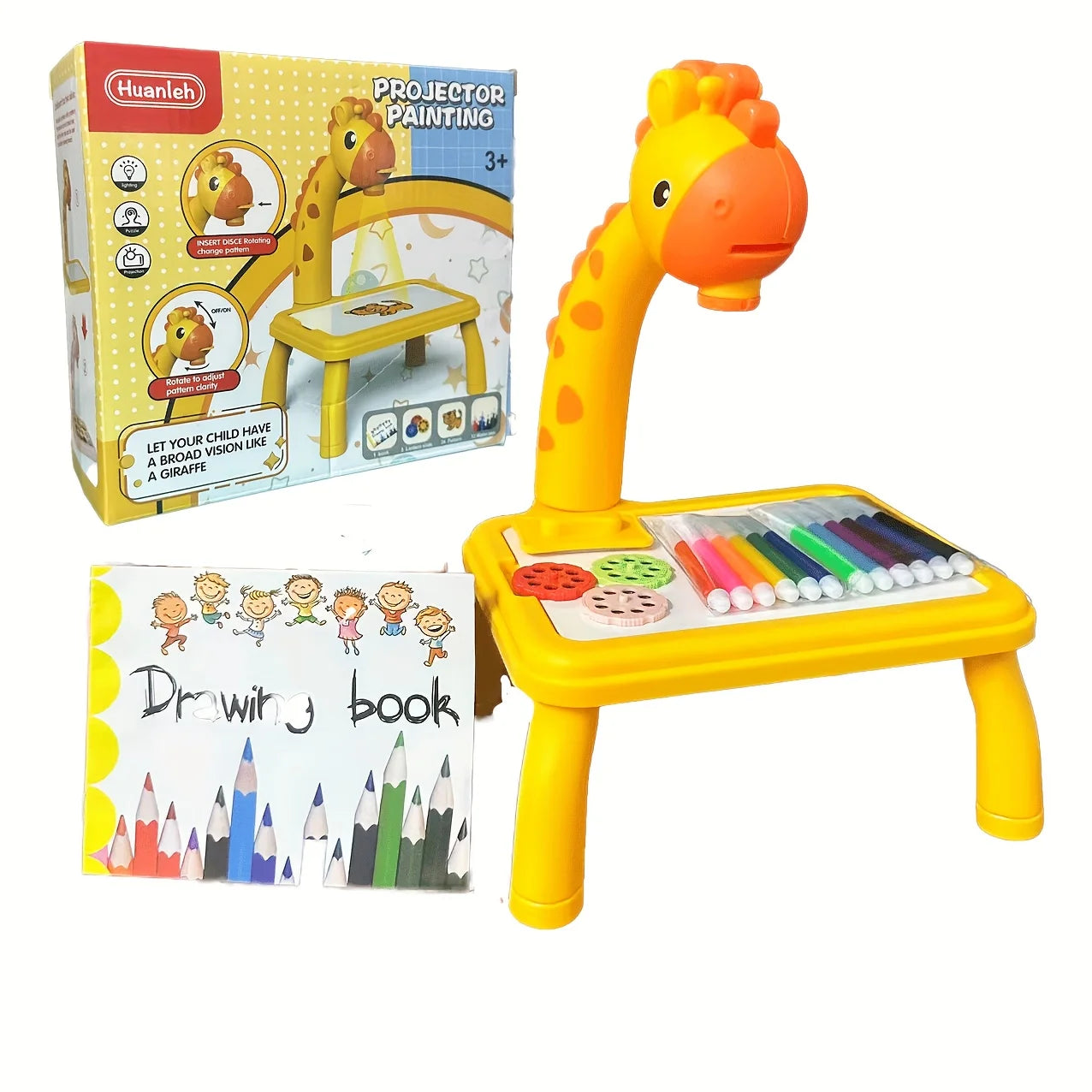 Kids' Drawing Table with Projection Toy