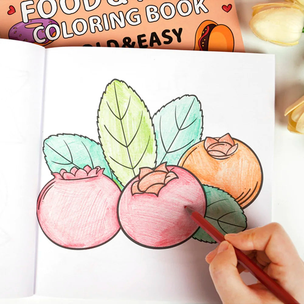 Children's Coloring Book 40 Sheets Of Food Fruit Toy