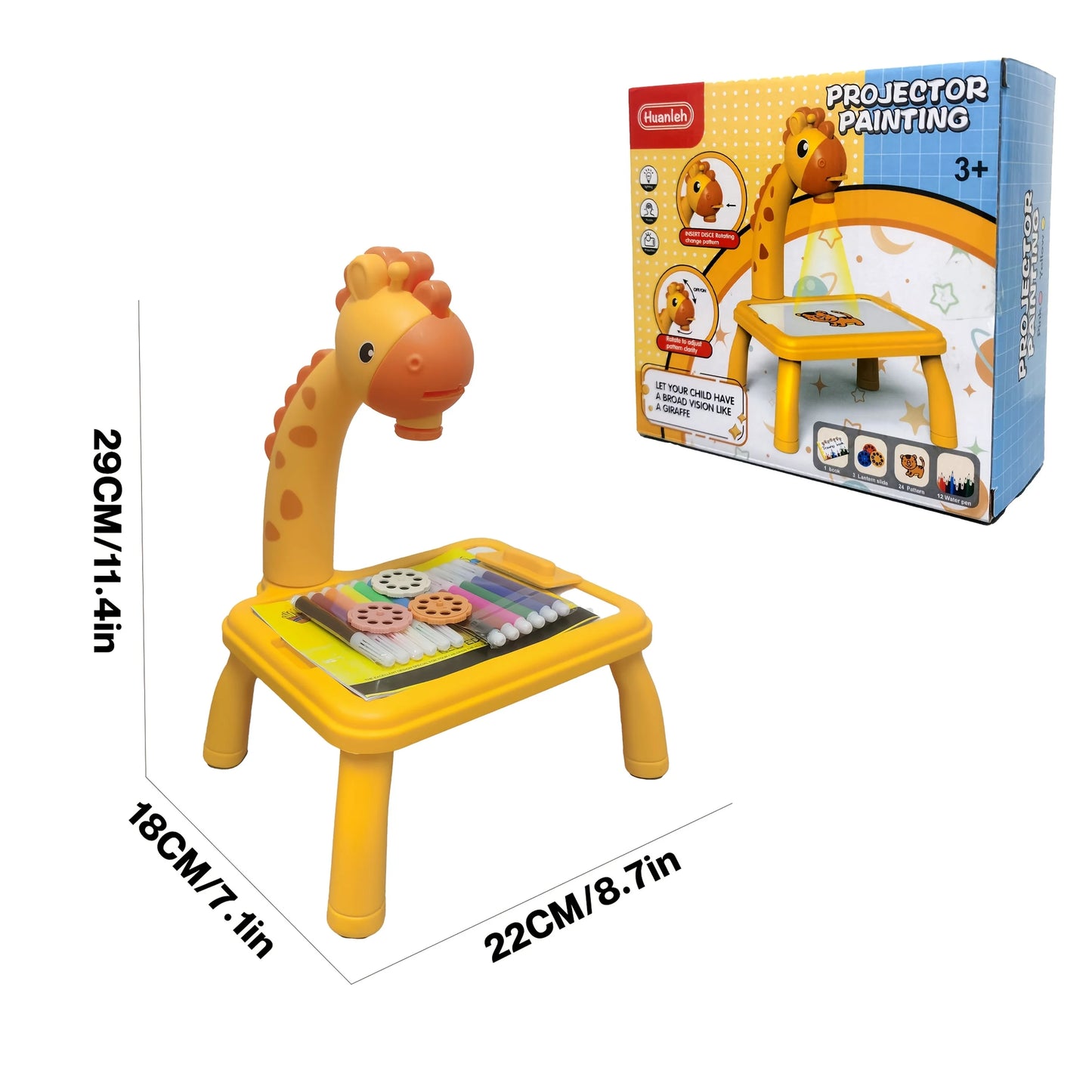 Kids' Drawing Table with Projection Toy