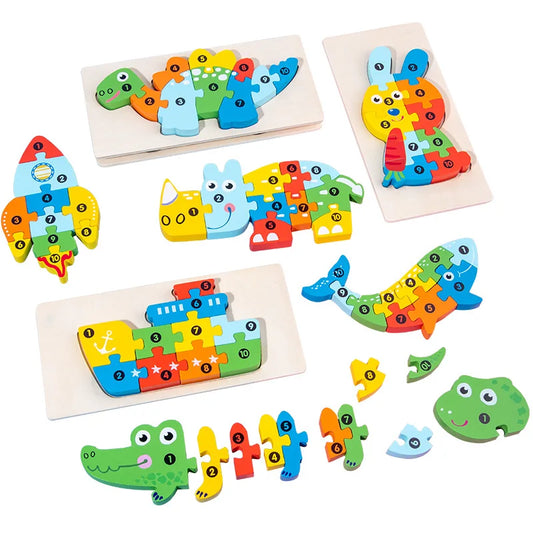 3D Stereoscopic Montessori Wooden Puzzle Toy
