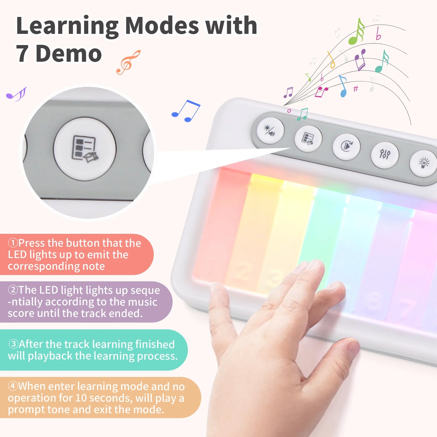 Rainbow Flashing Piano Toy