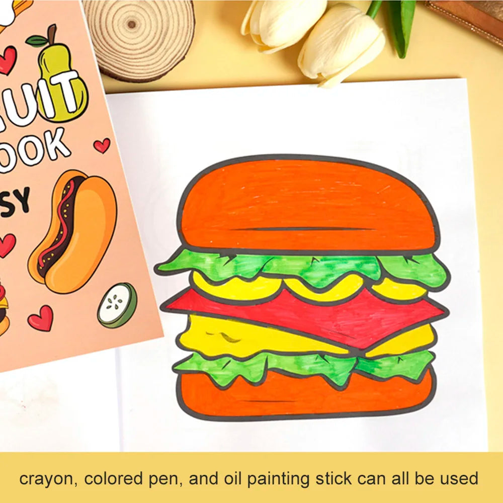 Children's Coloring Book 40 Sheets Of Food Fruit Toy