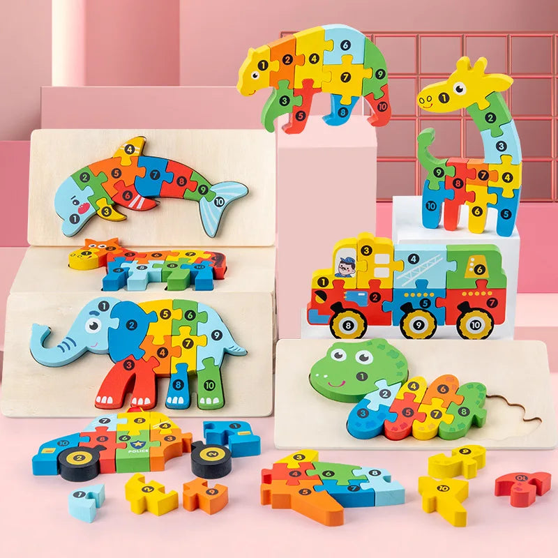 3D Stereoscopic Montessori Wooden Puzzle Toy