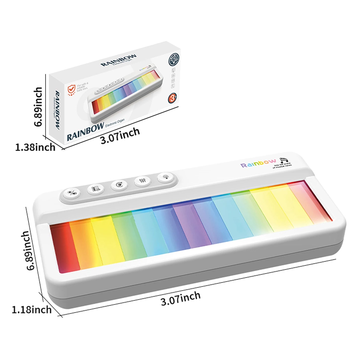 Rainbow Flashing Piano Toy