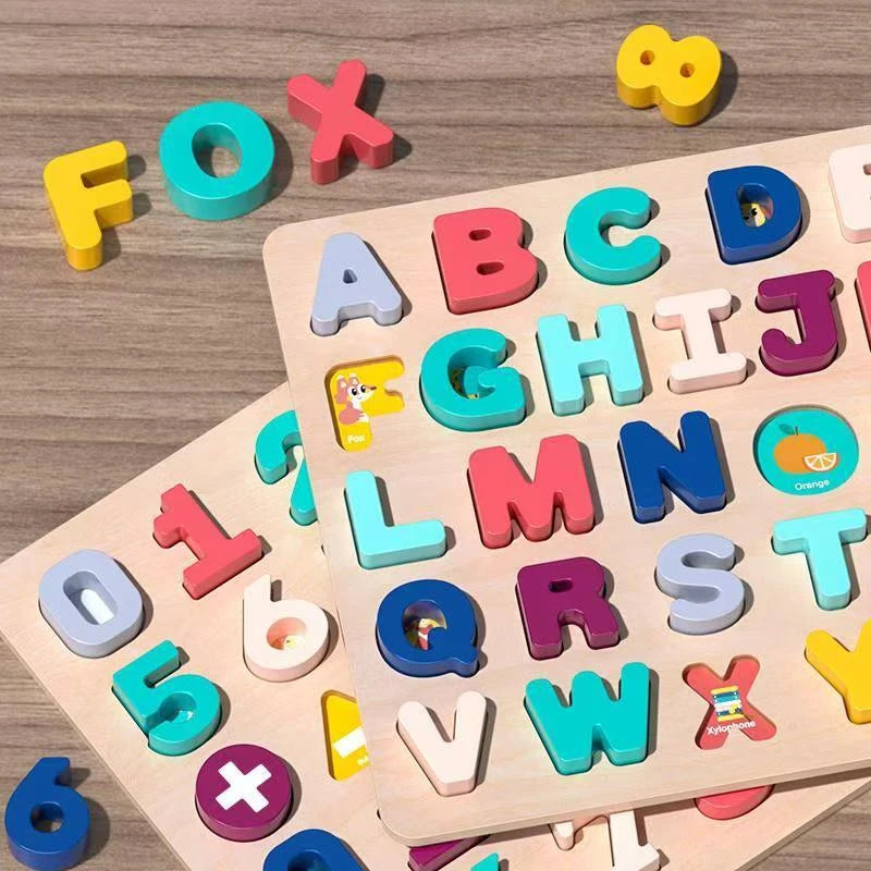 ABC Alphabet Number Shape Matching Board Game Toy