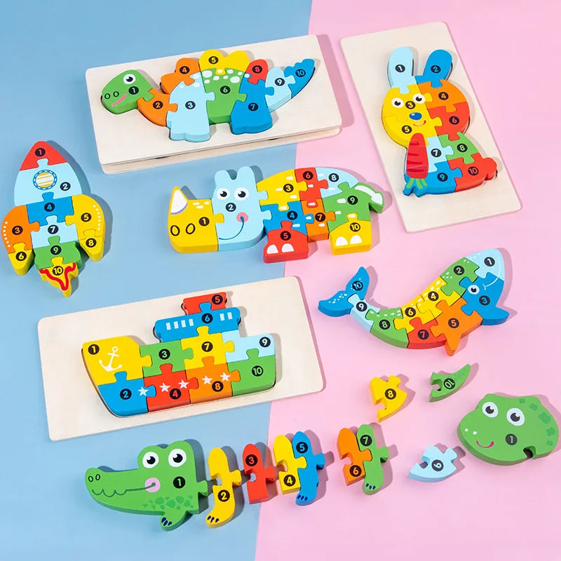 3D Stereoscopic Montessori Wooden Puzzle Toy