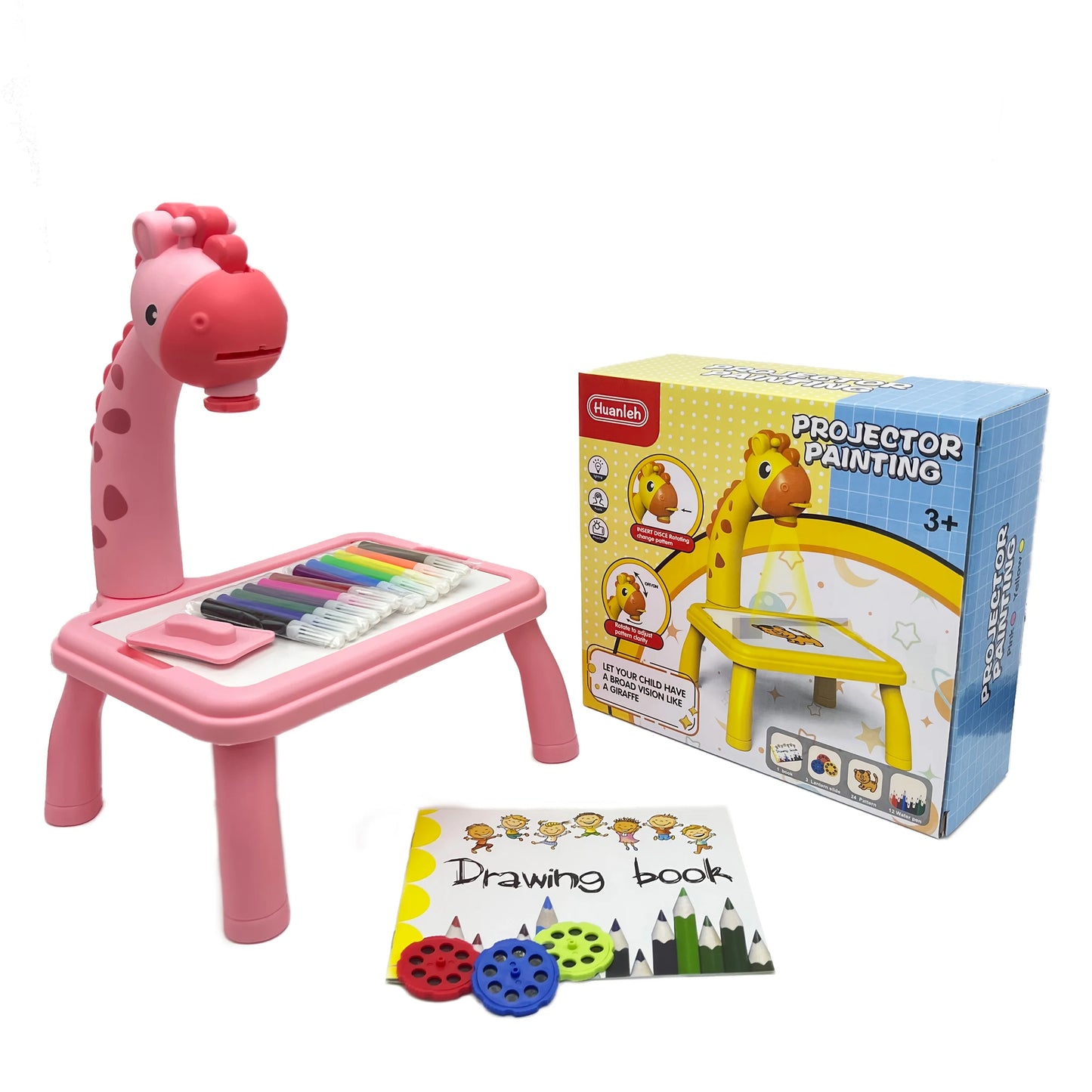 Kids' Drawing Table with Projection Toy