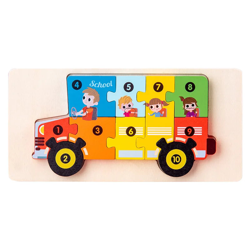 3D Stereoscopic Montessori Wooden Puzzle Toy
