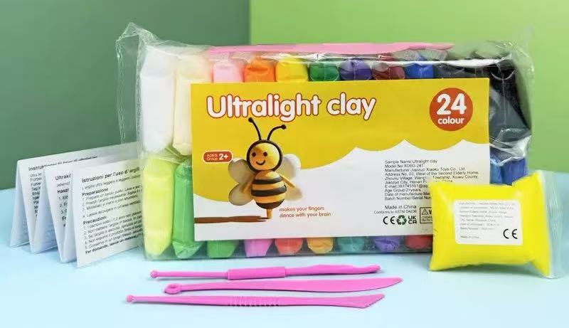 Baxter Learns to Save Air Dry Clay for Kids - Non-Toxic Soft DIY Craft Material (24 colors)
